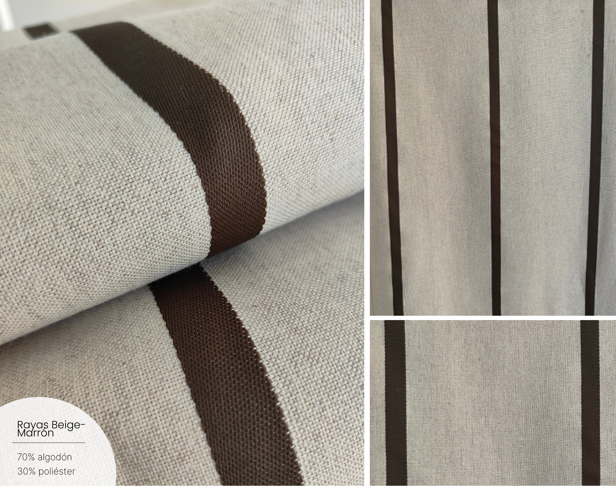 Tela frontal: Rayas Beige-Marrón