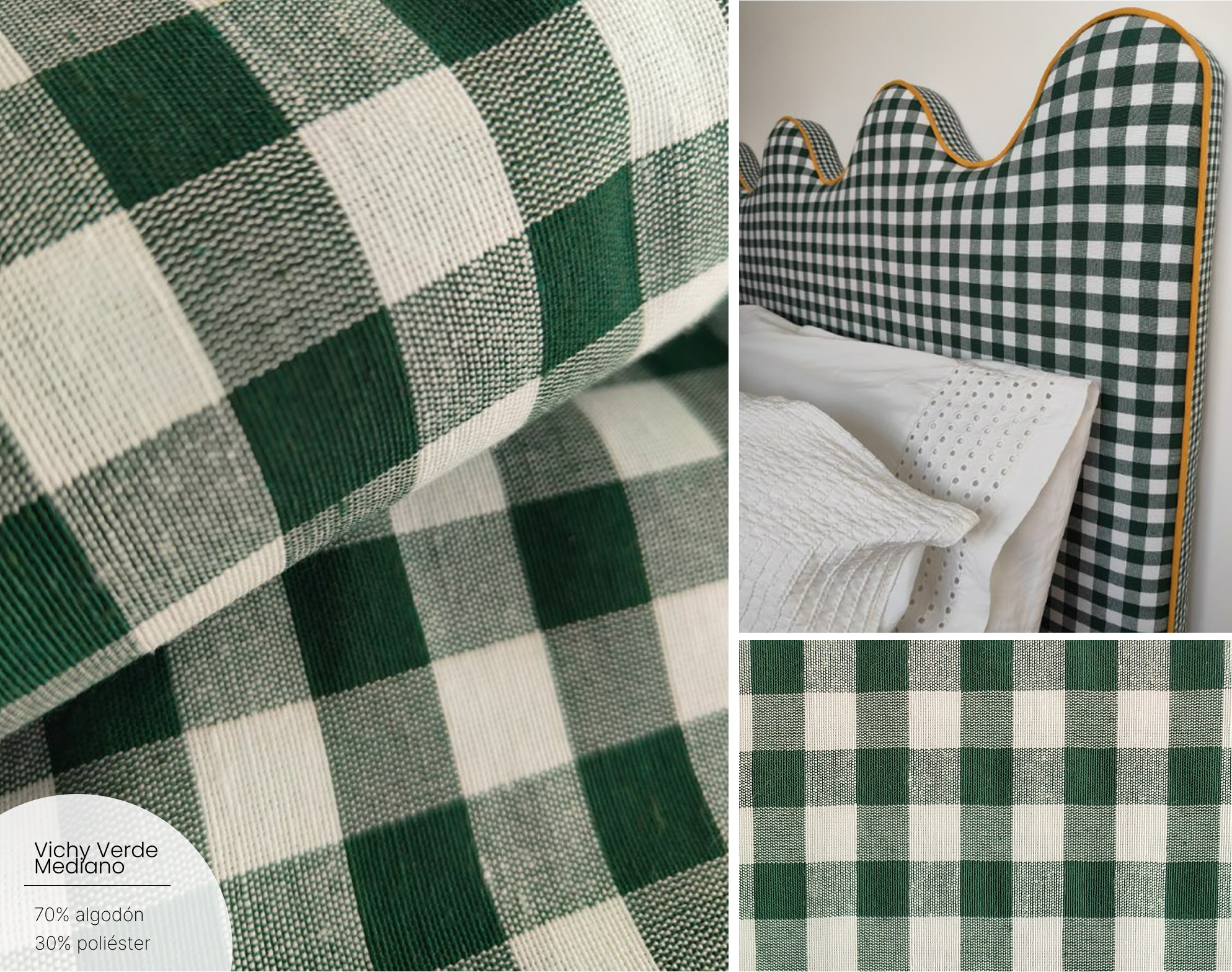 Tela frontal: Vichy Verde Mediano