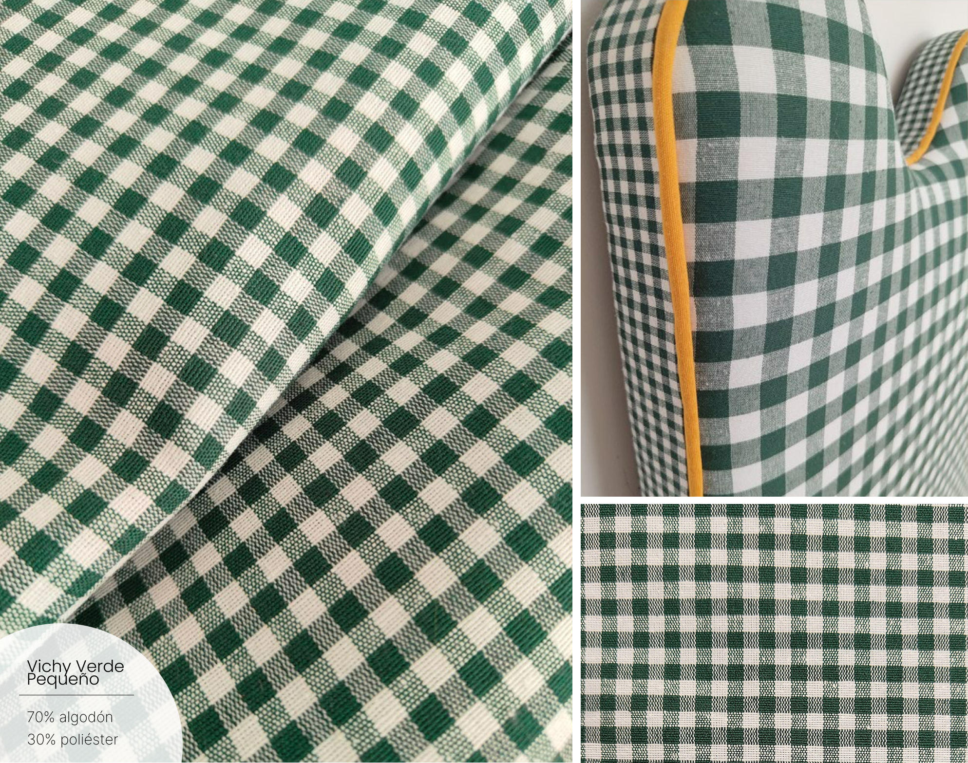 Tela frontal: Vichy Verde Pequeño
