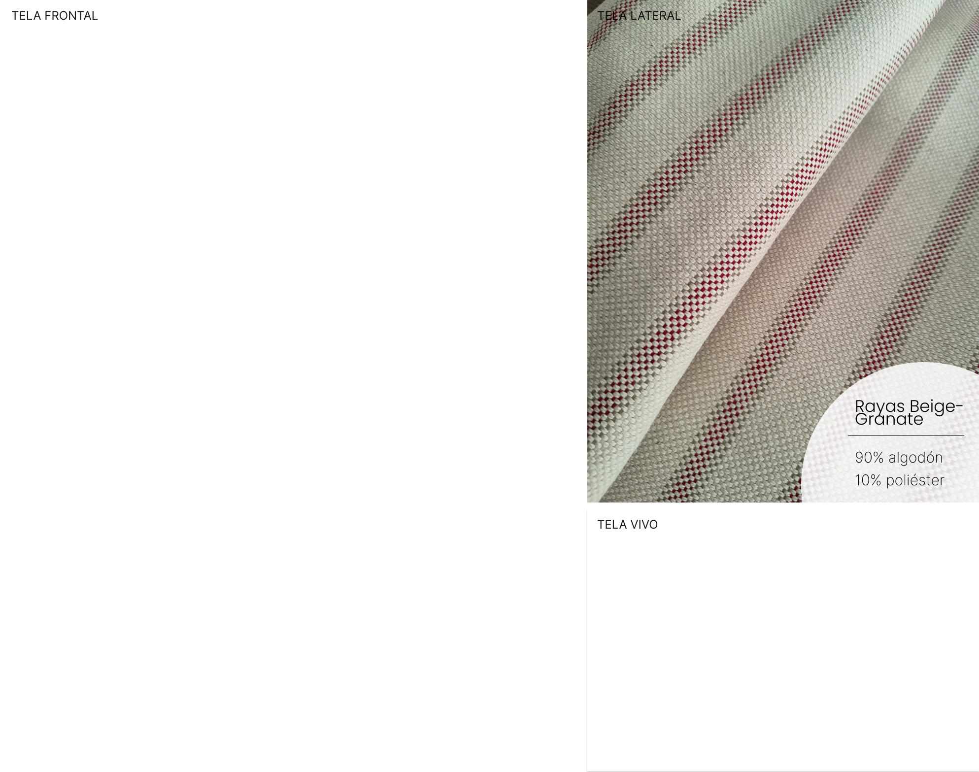Tela lateral: Rayas Beige-Granate
