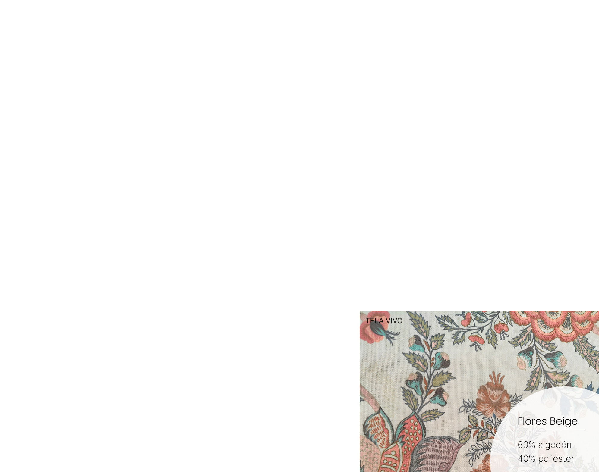 Tela vivo: Flores Beige