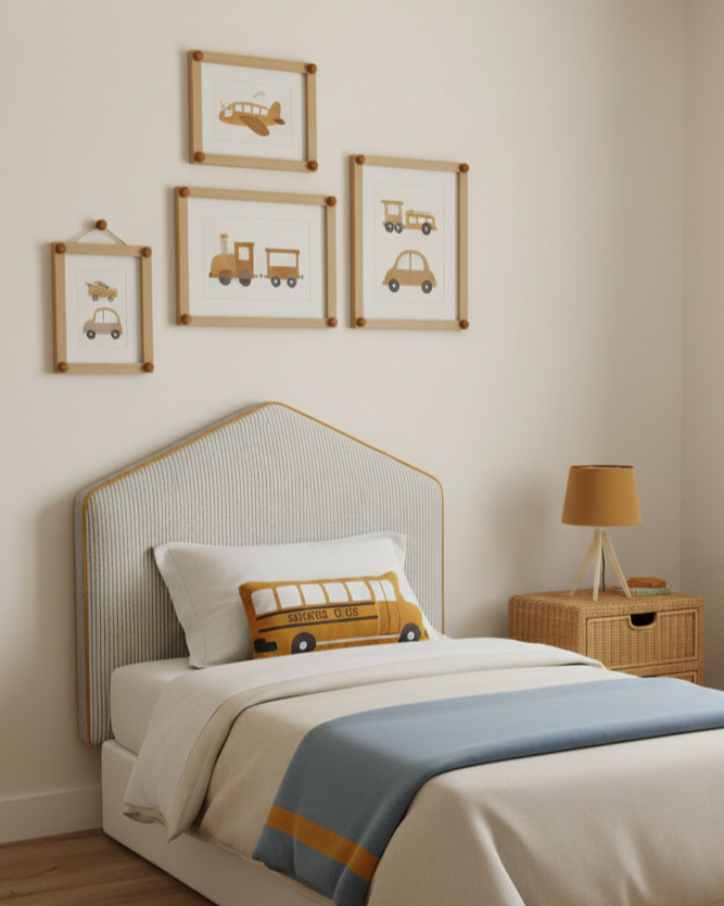 Cabecero Individual Teleno Rayas Azul